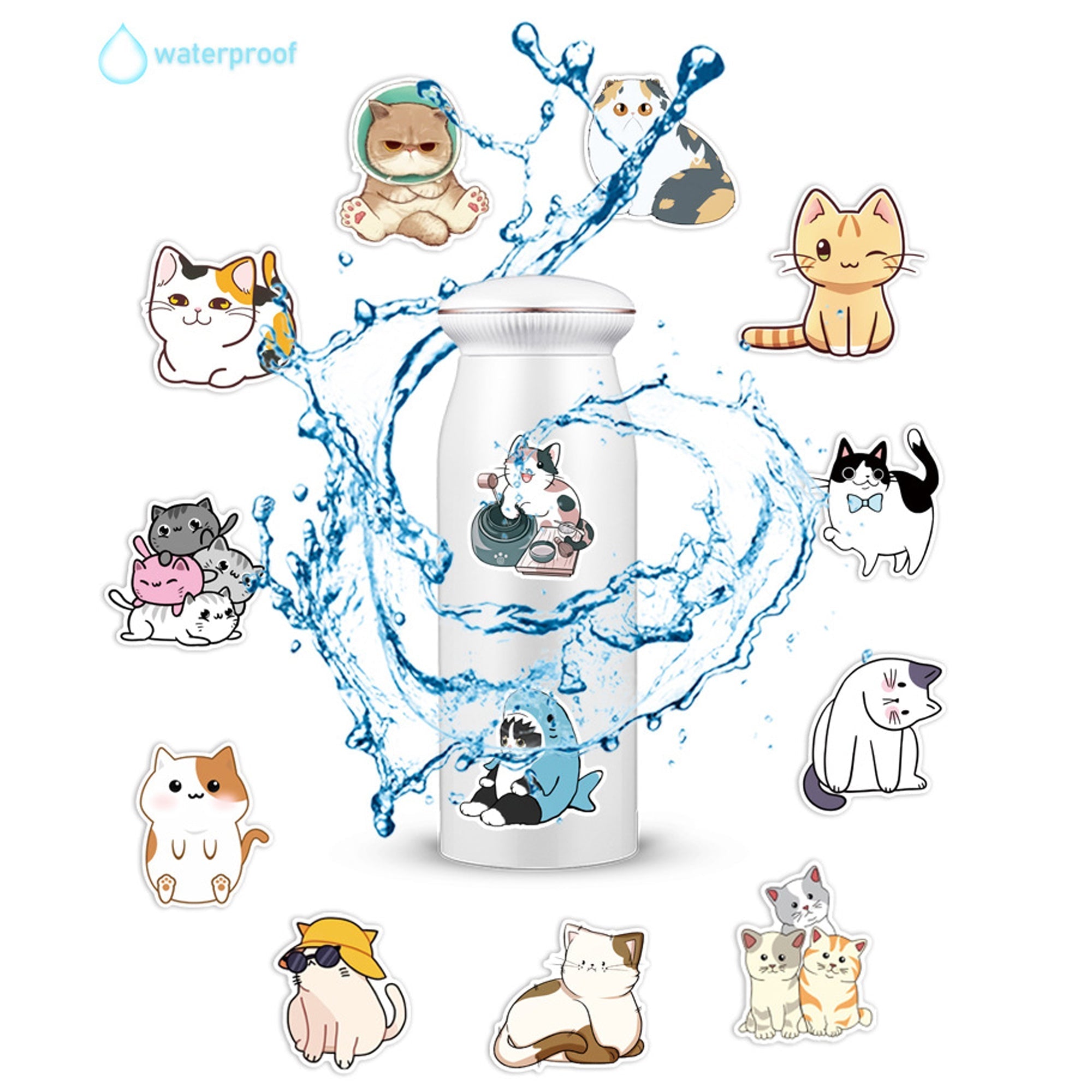 Cat Stickers – 50 Waterproof Vinyl Decals for All Surfaces