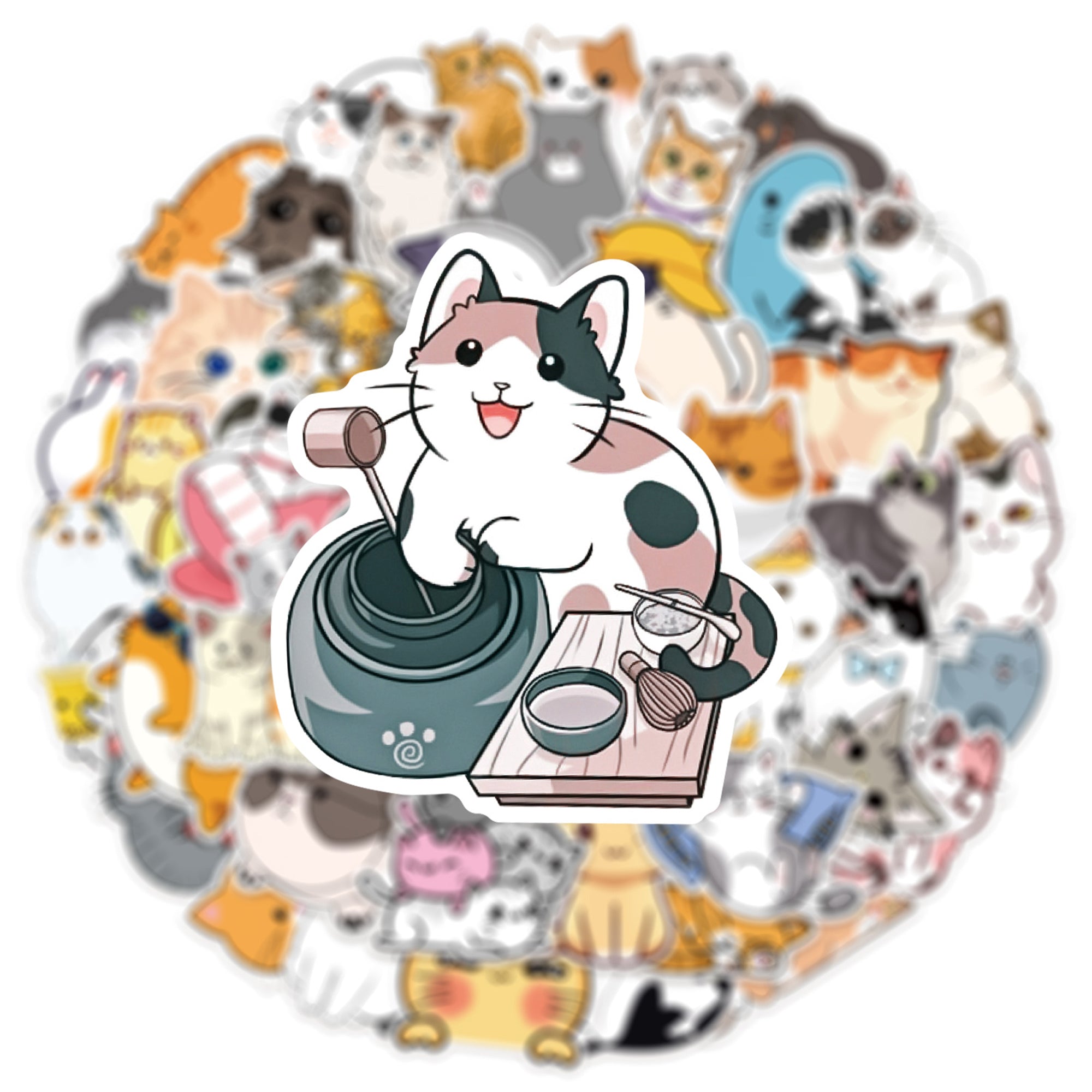 Cat Stickers – 50 Waterproof Vinyl Decals for All Surfaces