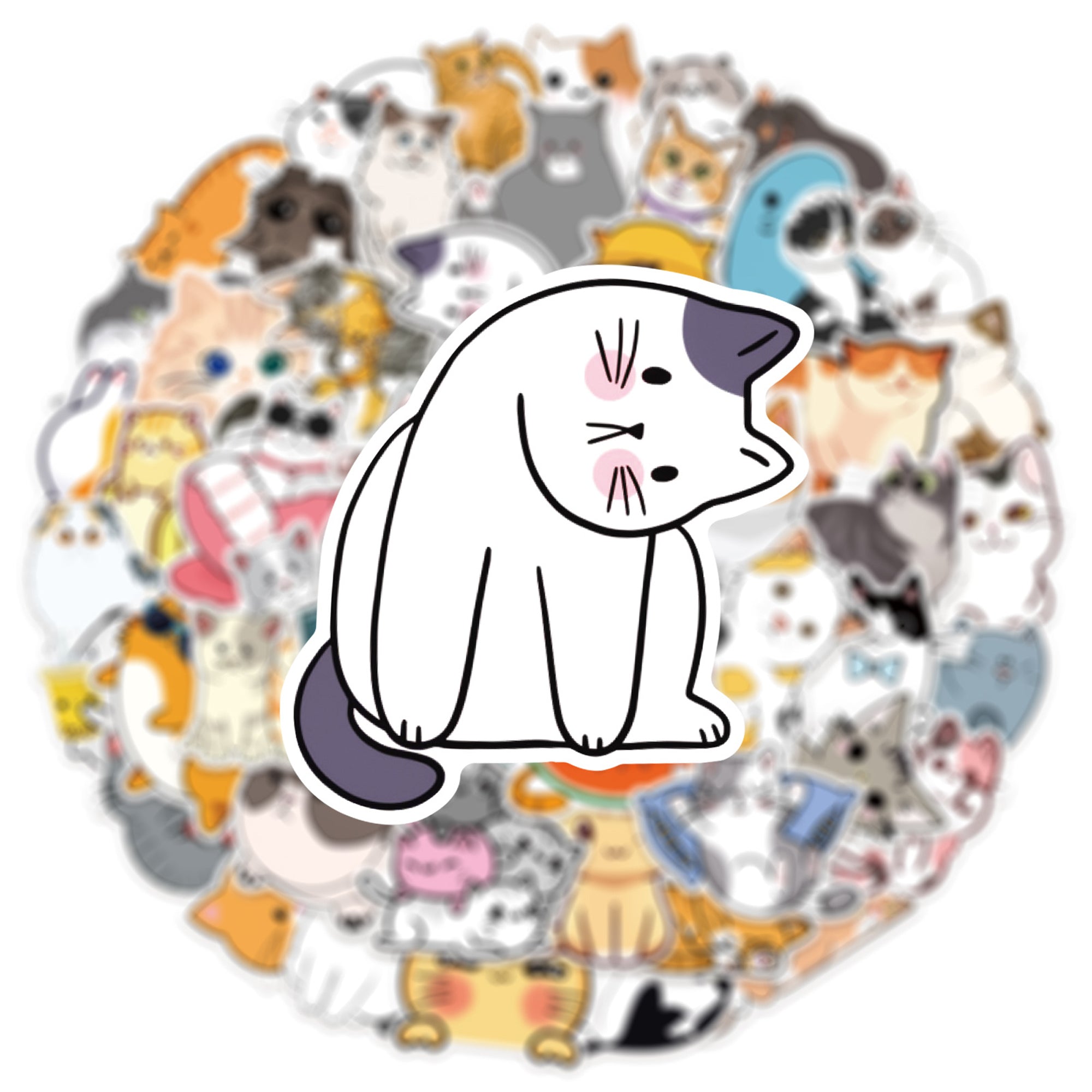 Cat Stickers – 50 Waterproof Vinyl Decals for All Surfaces