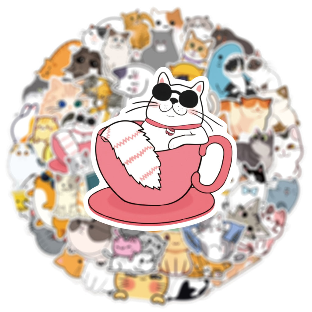 Cat Stickers – 50 Waterproof Vinyl Decals for All Surfaces