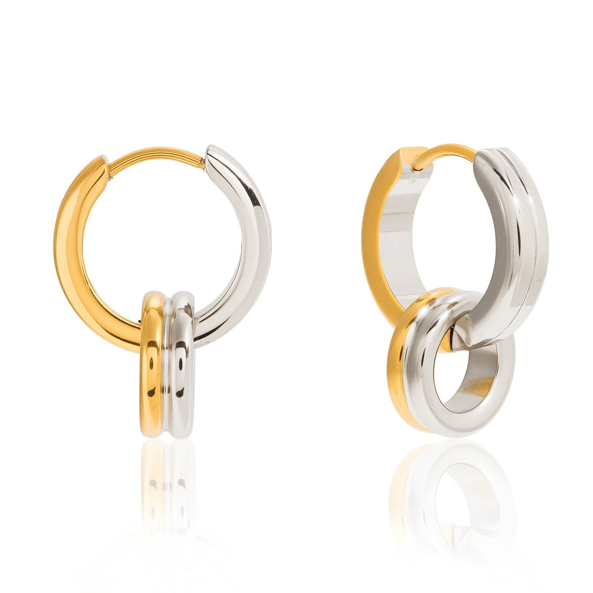 18K gold lightweight luxury double crossover hoop earrings