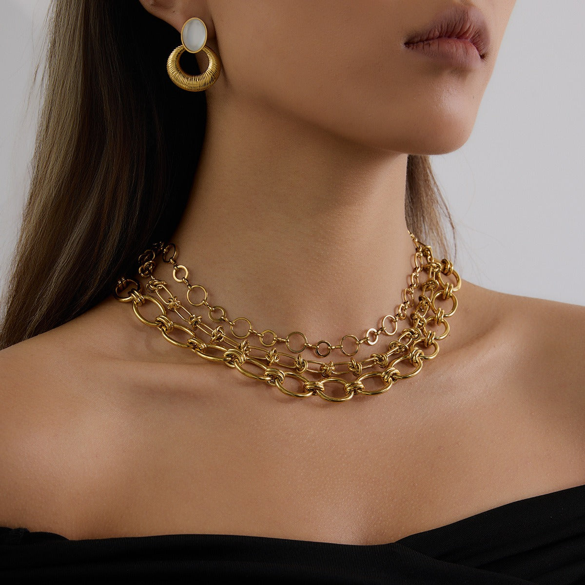 18K gold chain design simple and elegant necklace