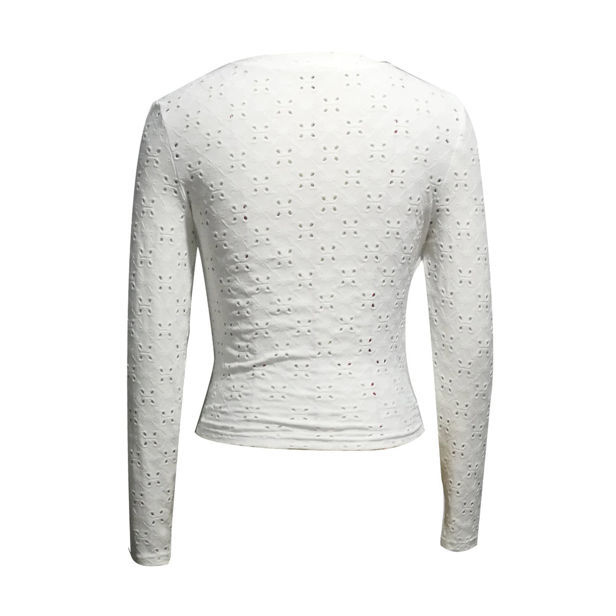 Women’s Hollow Out V-Neck Long Sleeve Top