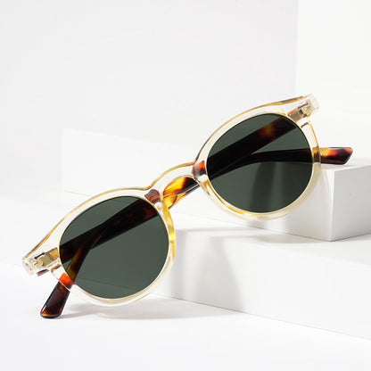Retro Round UV400 Sunglasses – European Style Tinted Frames