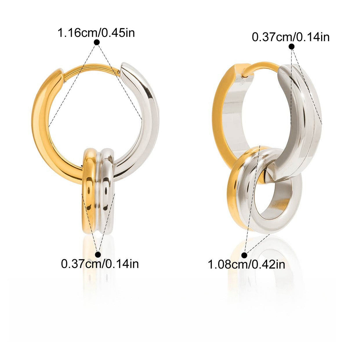 18K gold lightweight luxury double crossover hoop earrings