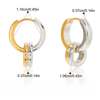 18K gold lightweight luxury double crossover hoop earrings
