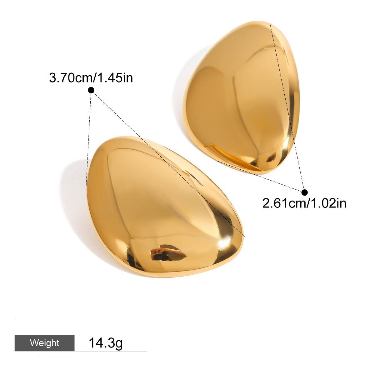 18k gold geometric design simple and versatile earrings