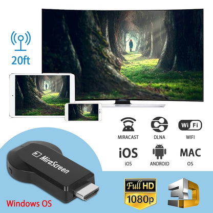 1080P Wireless Display Adapter Miracast Dongle for Android IOS TV Streaming Media Player