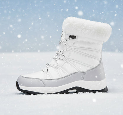 Women’s Winter Fleece-Lined Thicker Non-Slip Cotton-Padded Outdoor Mid-Boots