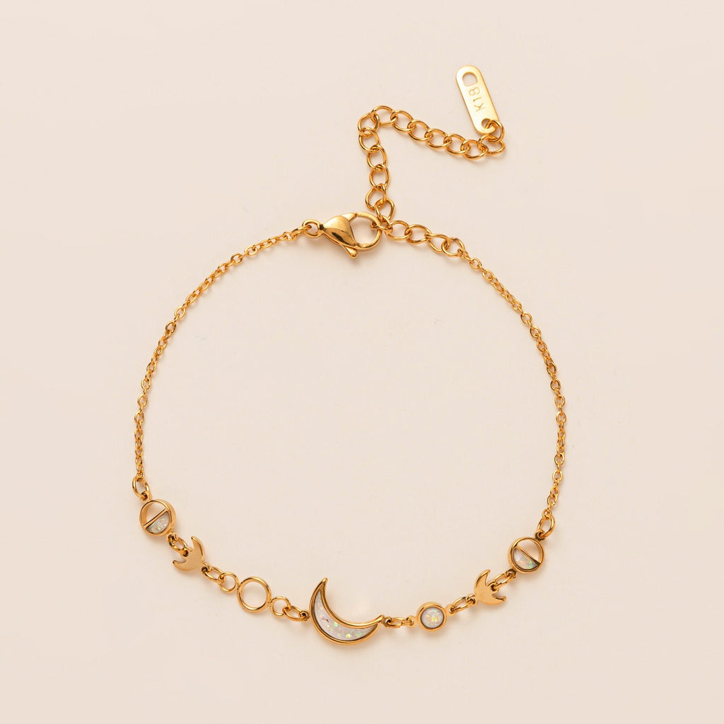 18k gold moon crescent gold-plated silver bracelet