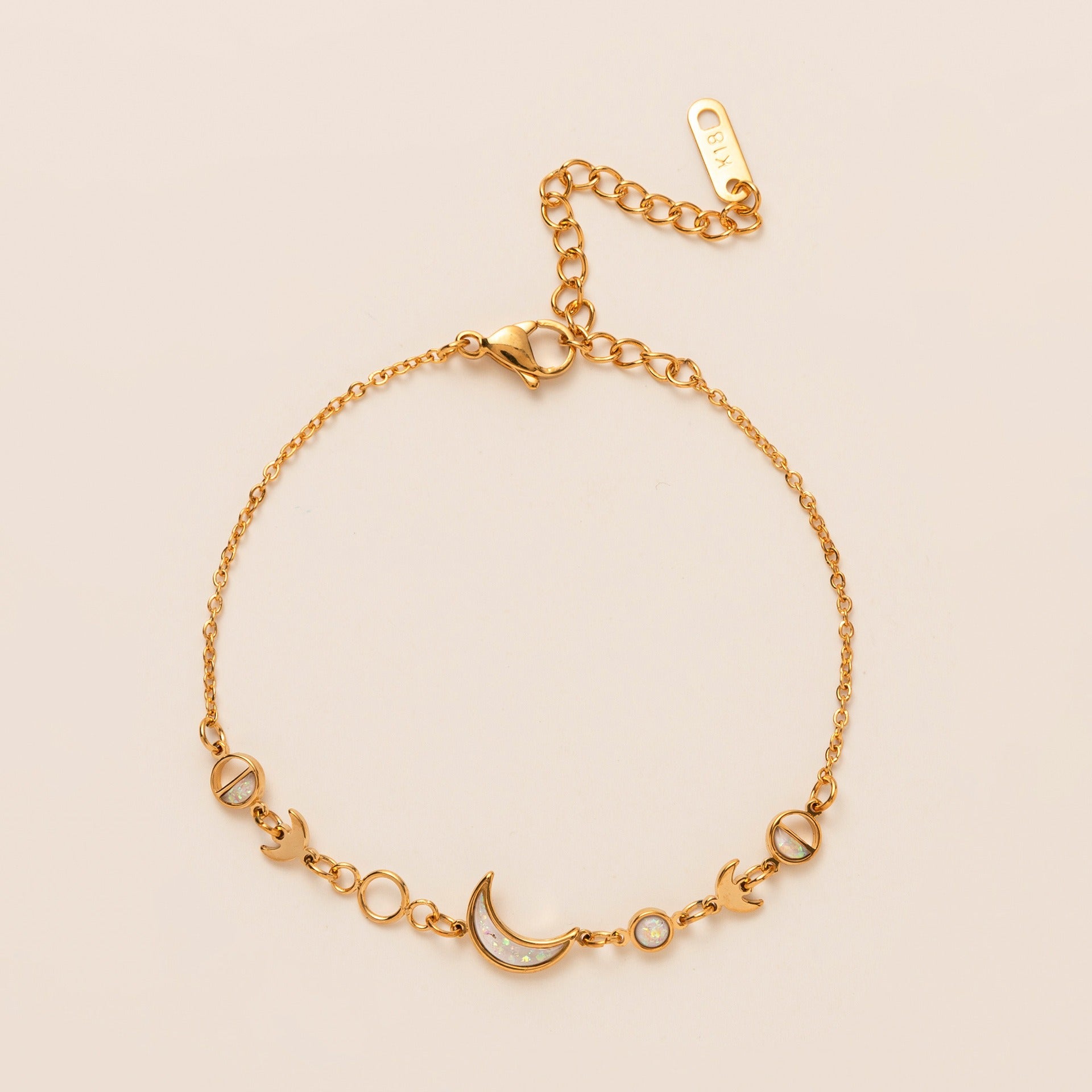 18k gold moon crescent gold-plated silver bracelet