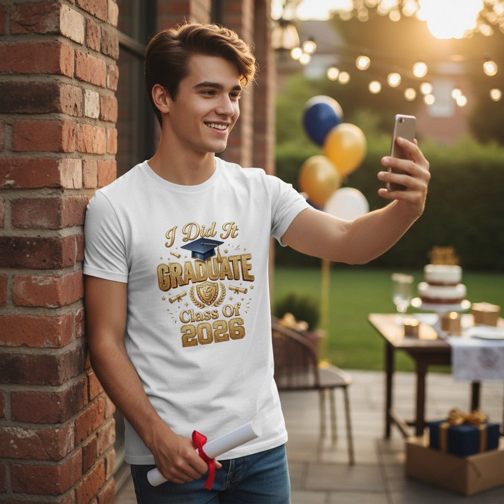 Class Of 2026 Graduate Graphic T-Shirt Cotton Unisex Commemorative Wear