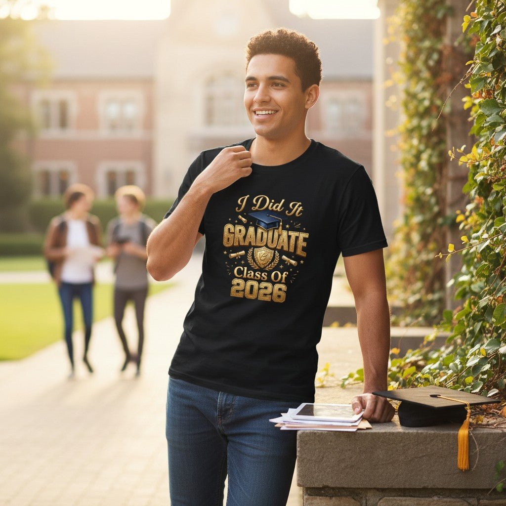 Class Of 2026 Graduate Graphic T-Shirt Cotton Unisex Commemorative Wear