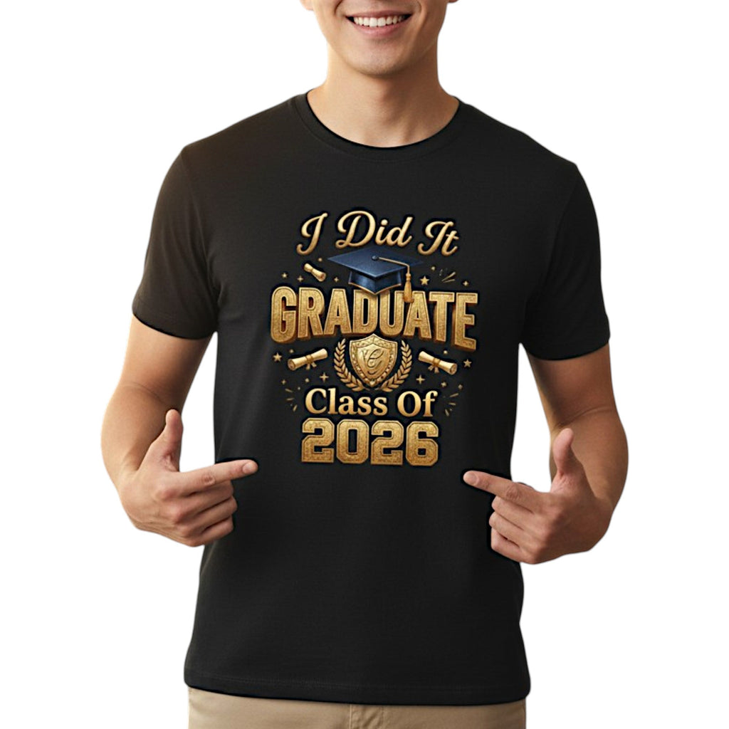 Class Of 2026 Graduate Graphic T-Shirt Cotton Unisex Commemorative Wear