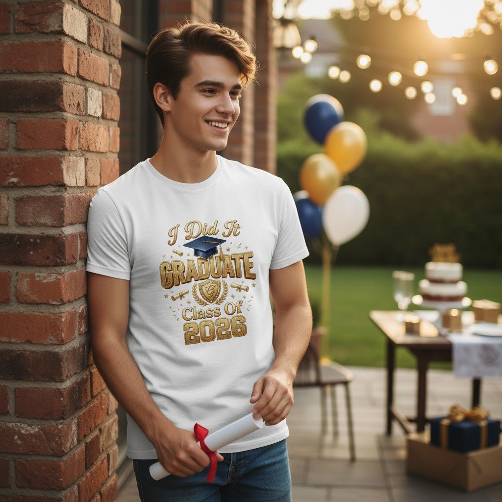 Class Of 2026 Graduate Graphic T-Shirt Cotton Unisex Commemorative Wear