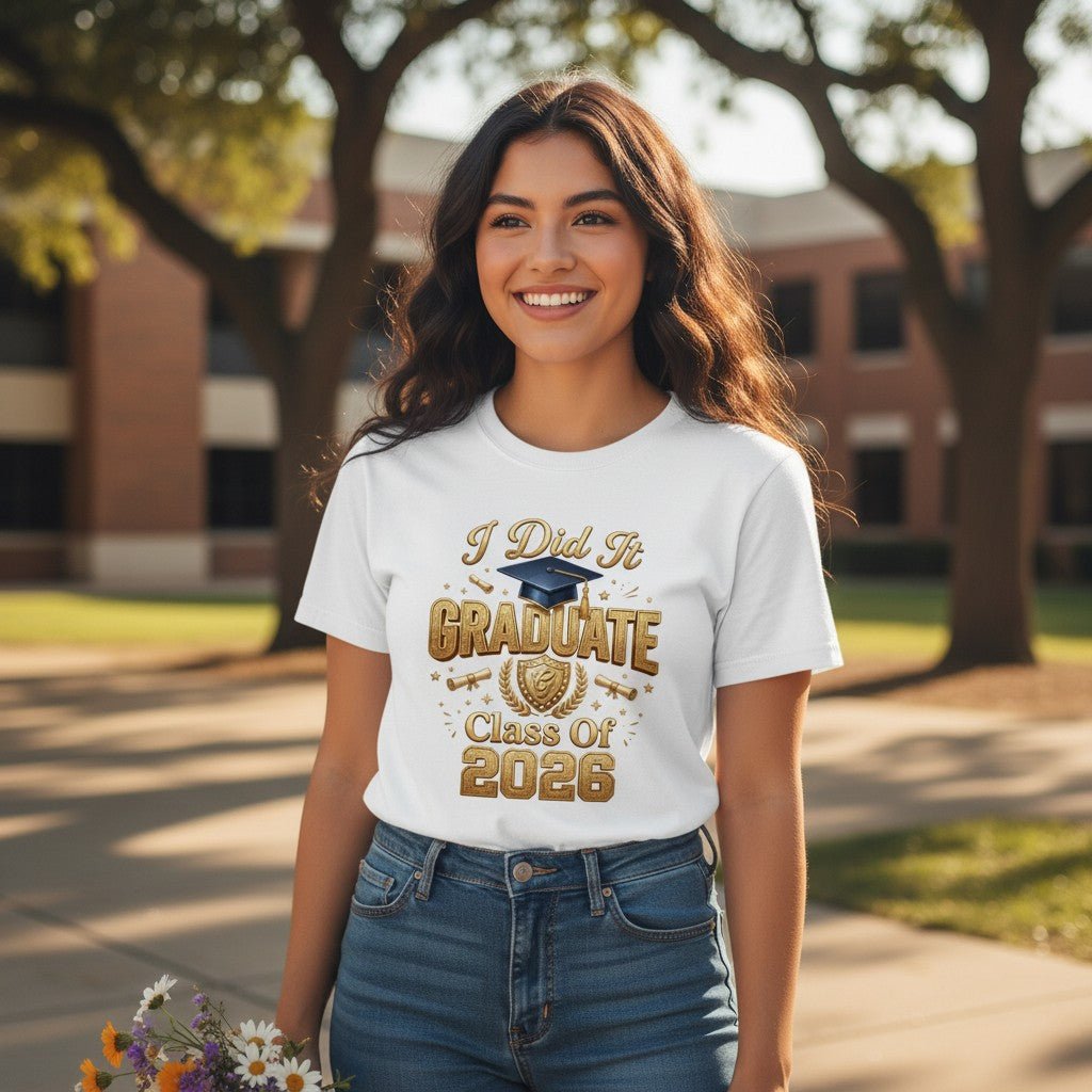 Class Of 2026 Graduate Graphic T-Shirt Cotton Unisex Commemorative Wear