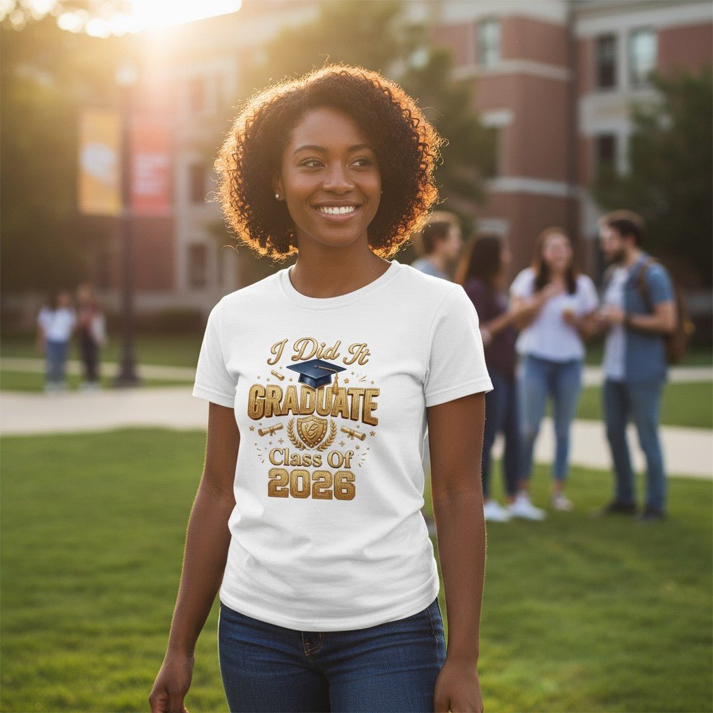 Class Of 2026 Graduate Graphic T-Shirt Cotton Unisex Commemorative Wear
