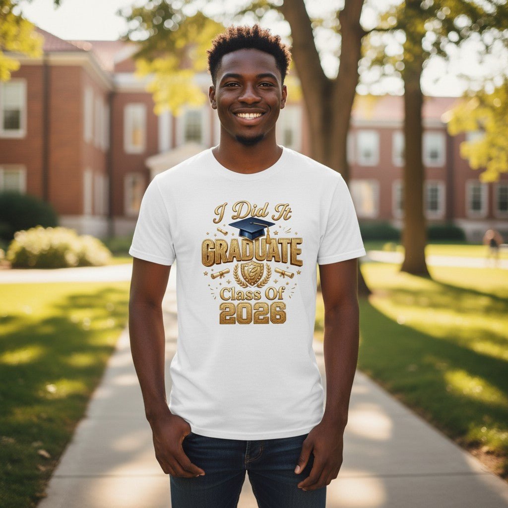 Class Of 2026 Graduate Graphic T-Shirt Cotton Unisex Commemorative Wear