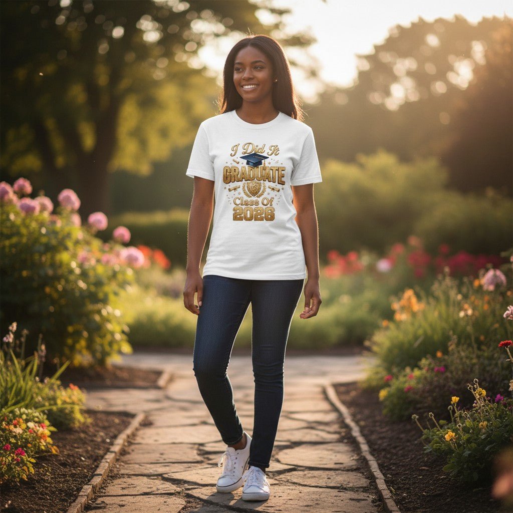 Class Of 2026 Graduate Graphic T-Shirt Cotton Unisex Commemorative Wear