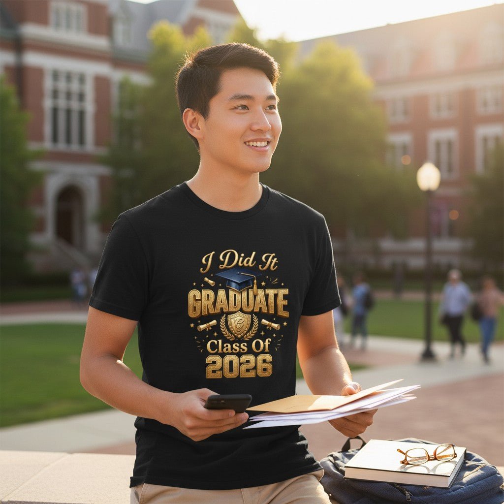 Class Of 2026 Graduate Graphic T-Shirt Cotton Unisex Commemorative Wear