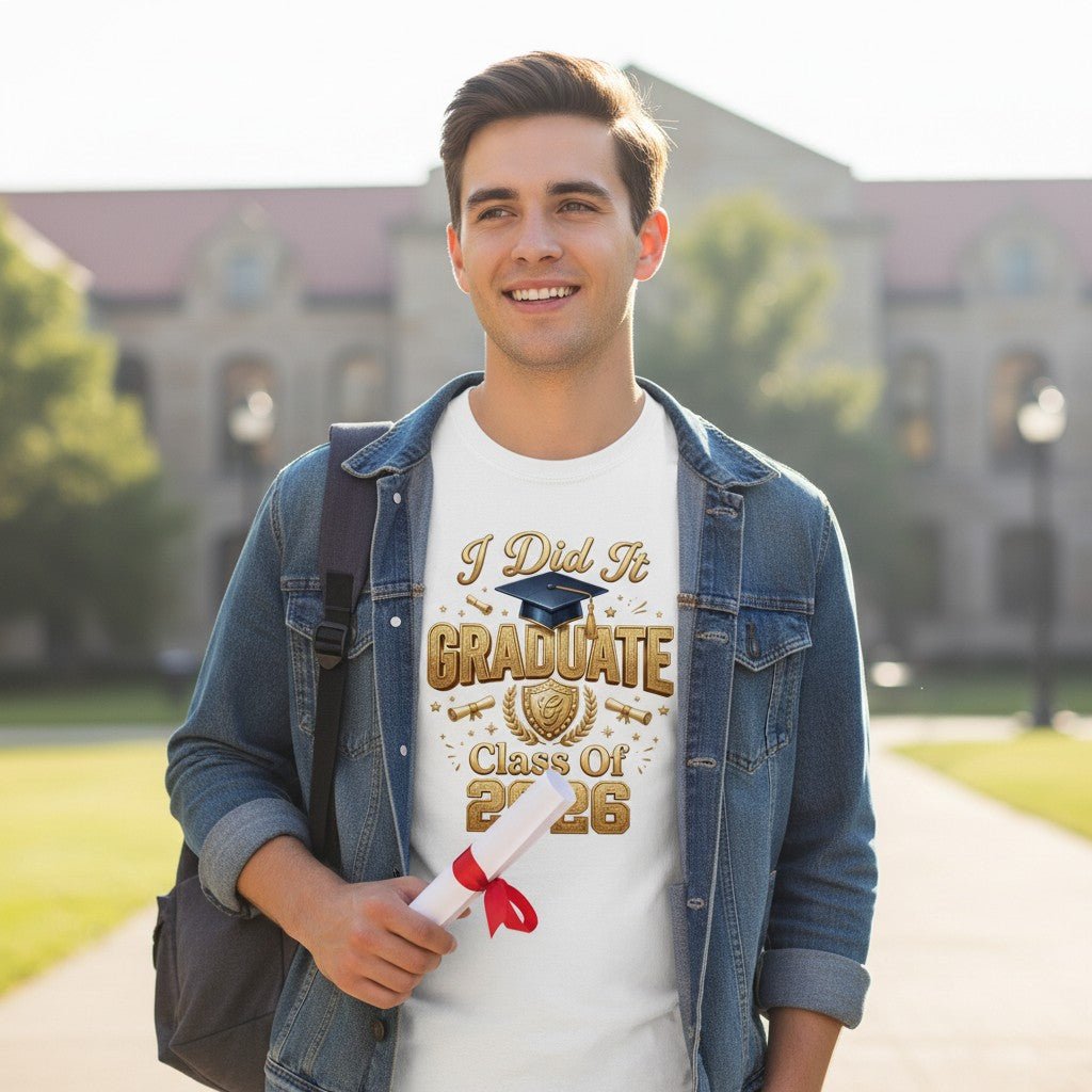 Class Of 2026 Graduate Graphic T-Shirt Cotton Unisex Commemorative Wear