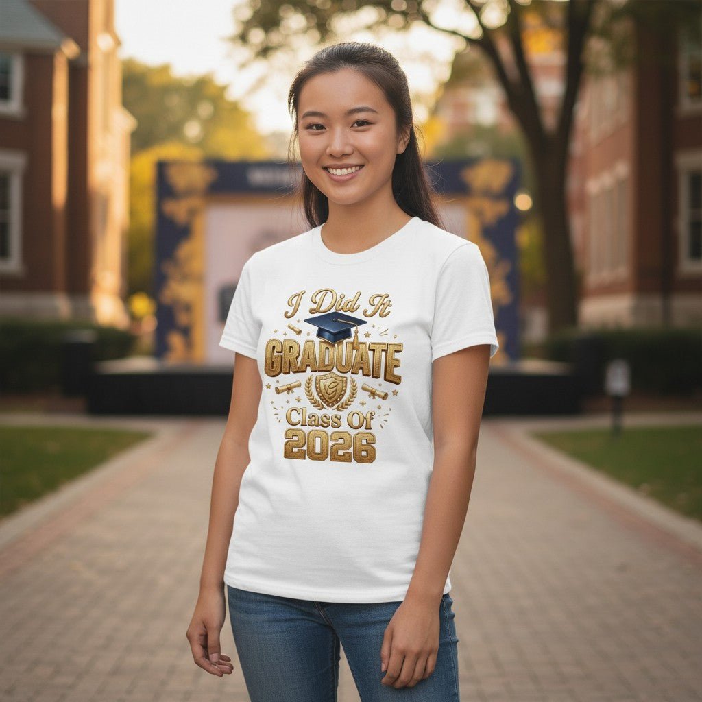 Class Of 2026 Graduate Graphic T-Shirt Cotton Unisex Commemorative Wear