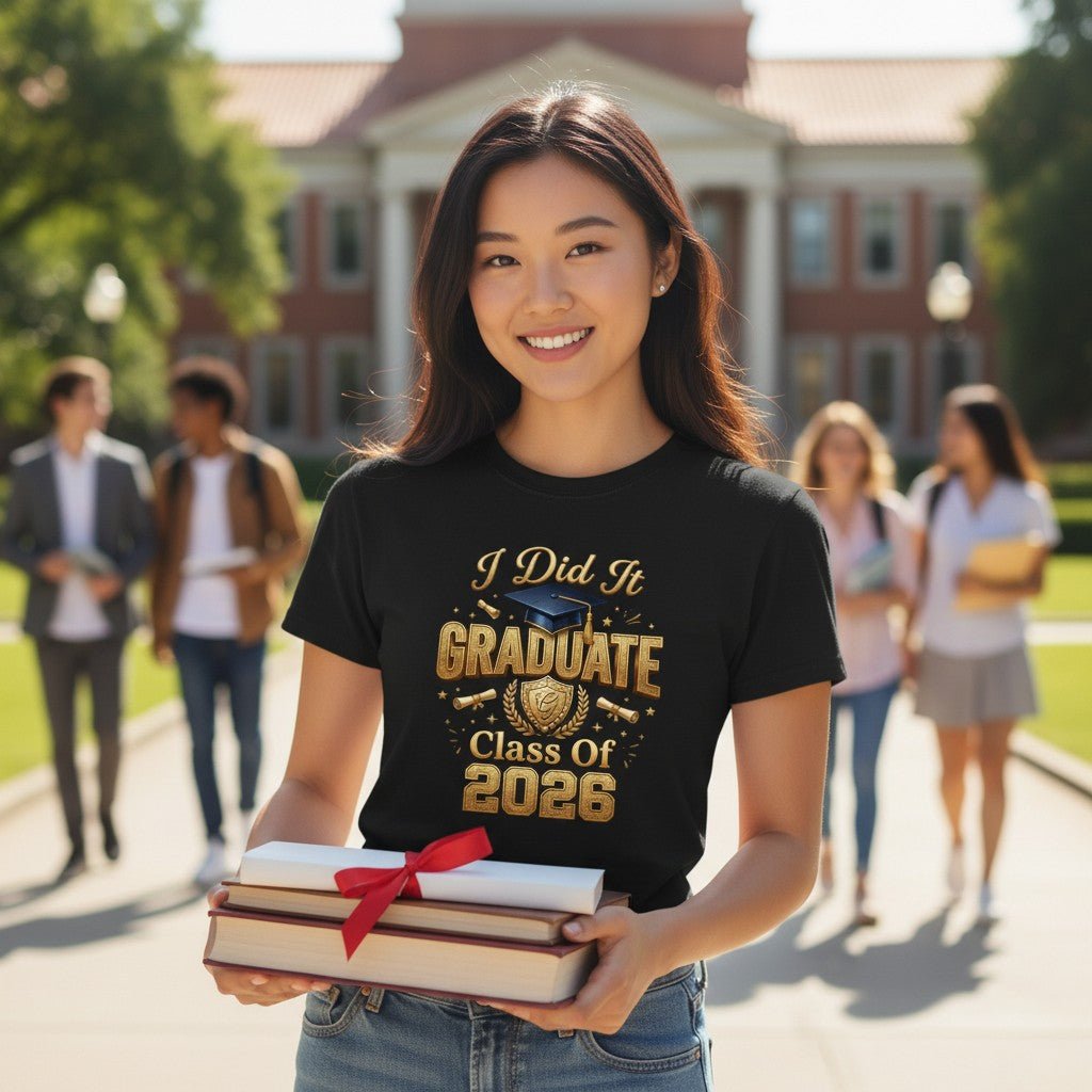 Class Of 2026 Graduate Graphic T-Shirt Cotton Unisex Commemorative Wear