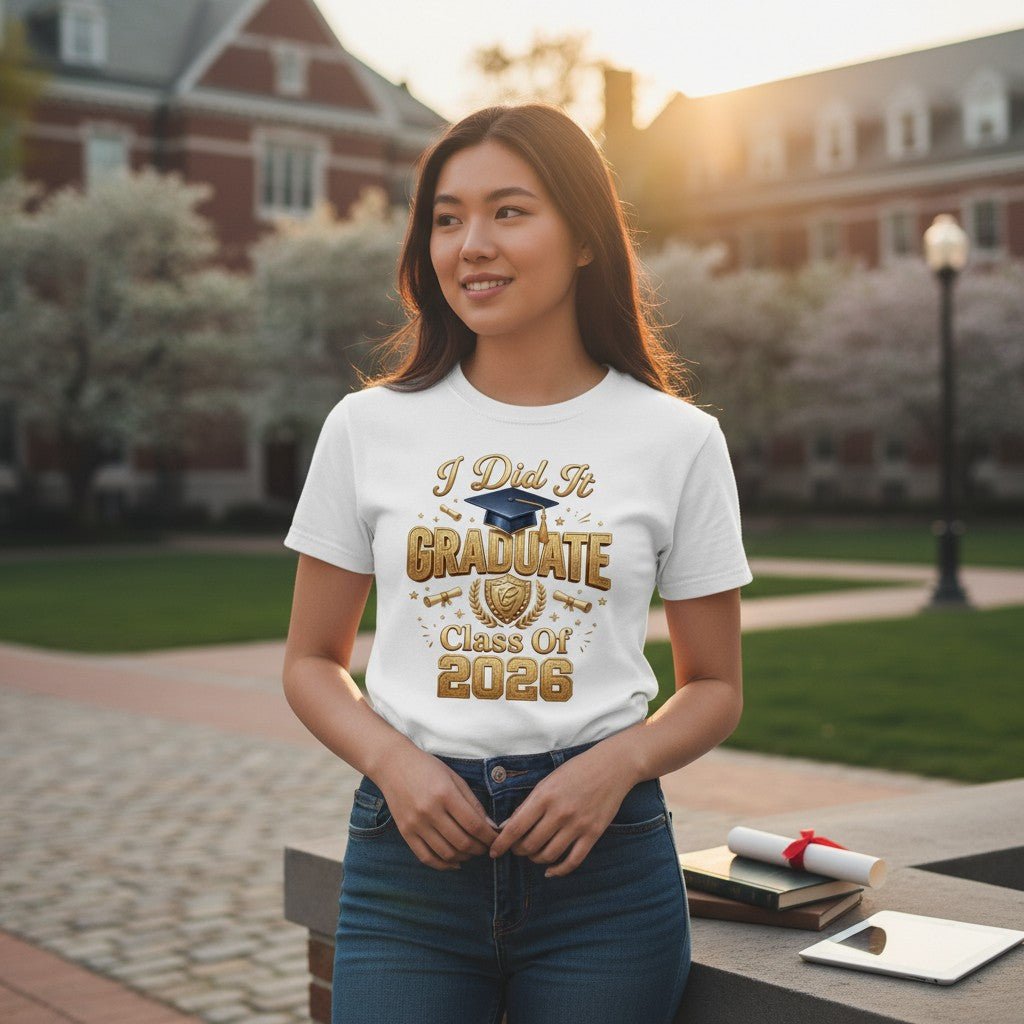 Class Of 2026 Graduate Graphic T-Shirt Cotton Unisex Commemorative Wear