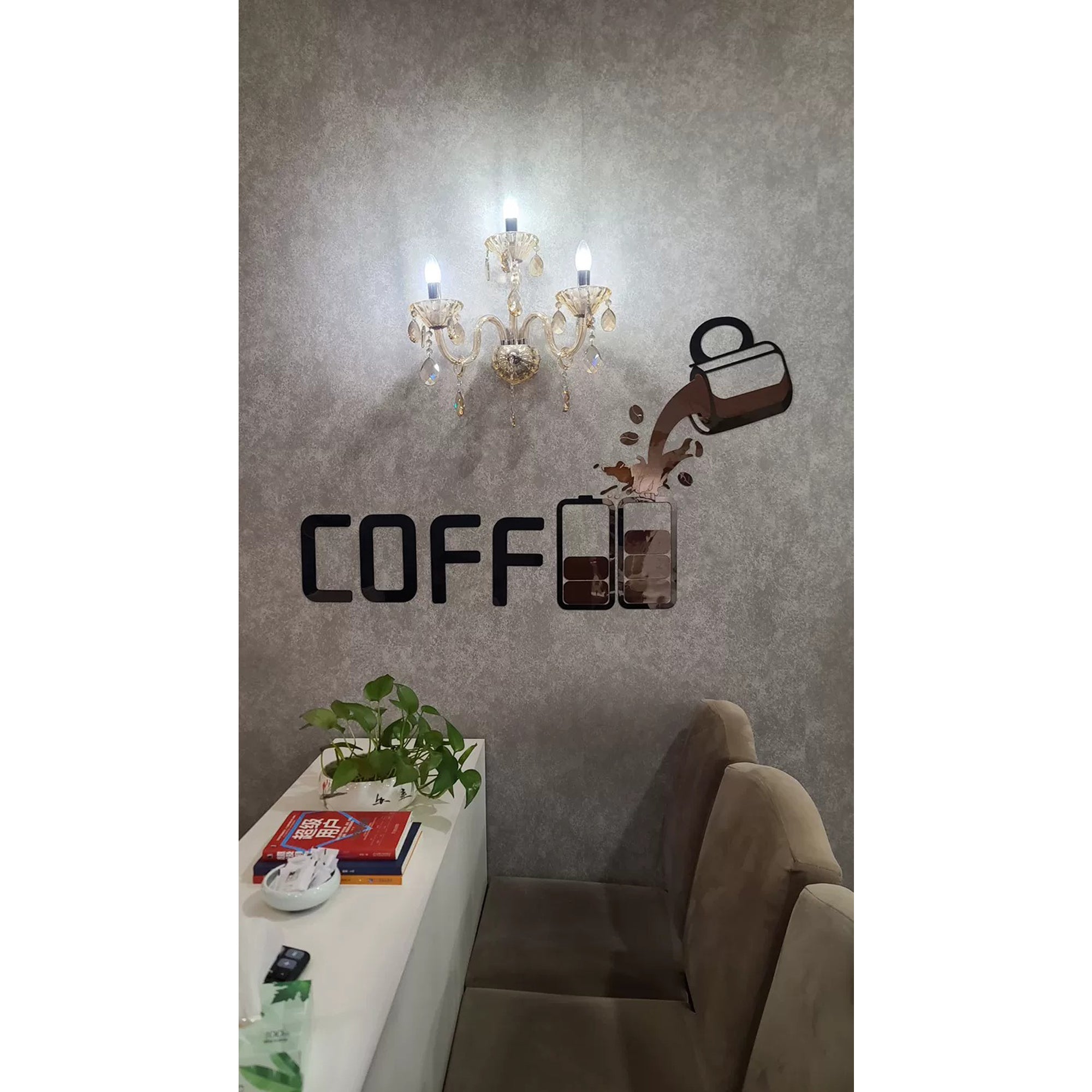 Coffee Shop Wall Decor – Self-Adhesive Acrylic Art for Business