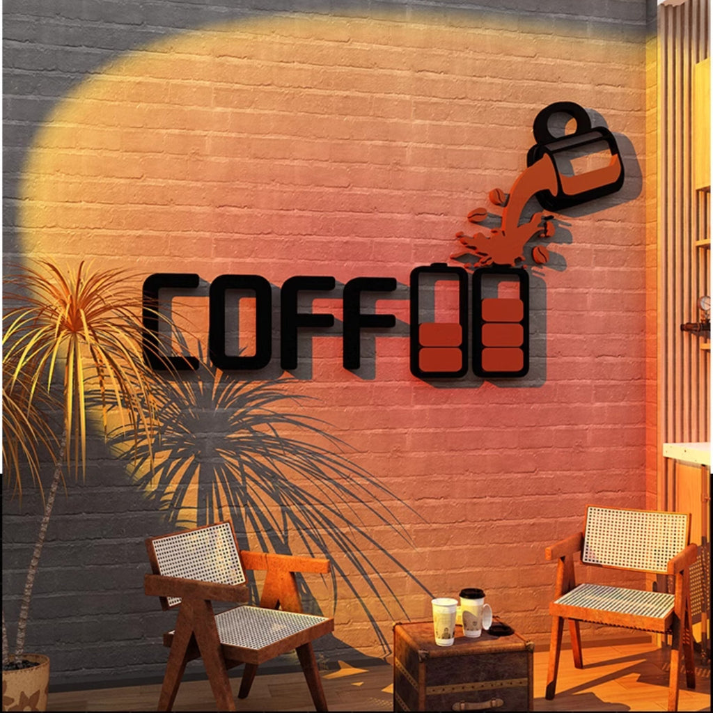 Coffee Shop Wall Decor – Self-Adhesive Acrylic Art for Business