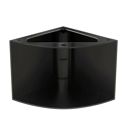 Abyss Black 90g Corner 1/4 Cylinder Glass Aquarium Set in Flush Wood Furniture