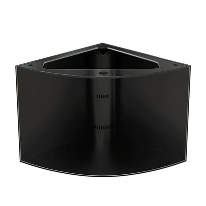 90g Corner 1/4 Cylinder Reef-Ready Aquarium Set in Arctic White Flush Wood Furniture