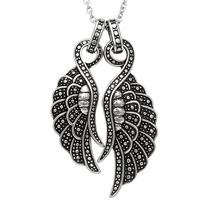 Couple Wings Necklace Sterling Silver Romantic Pendant