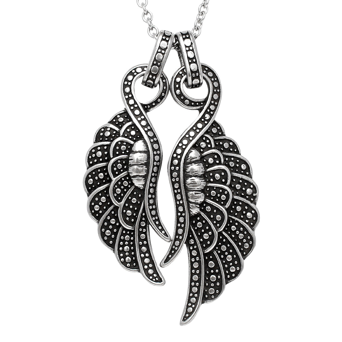 Couple Wings Necklace Sterling Silver Romantic Pendant