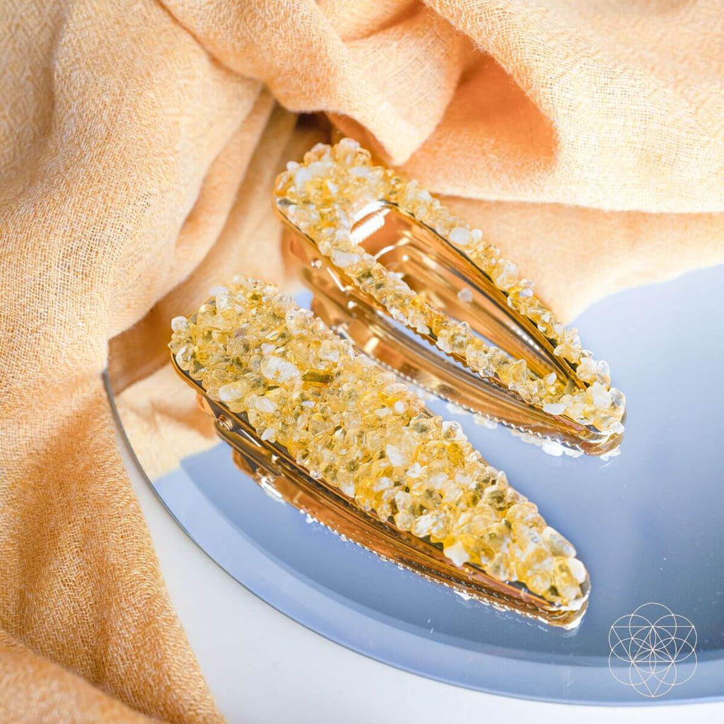 Crown of Prosperity - Citrine Hair Clips (2 pieces)