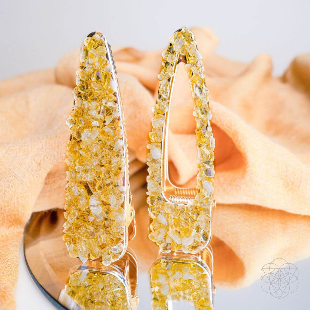 Crown of Prosperity - Citrine Hair Clips (2 pieces)