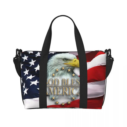 Custom Vintage American Flag Tote Bag