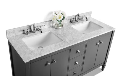 Kayleigh Bathroom Vanity with Sink and Carrara White Marble Top Cabinet Set