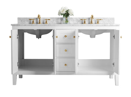 Maili Bathroom Vanity with Sink and Carrara White Marble Top Cabinet Set