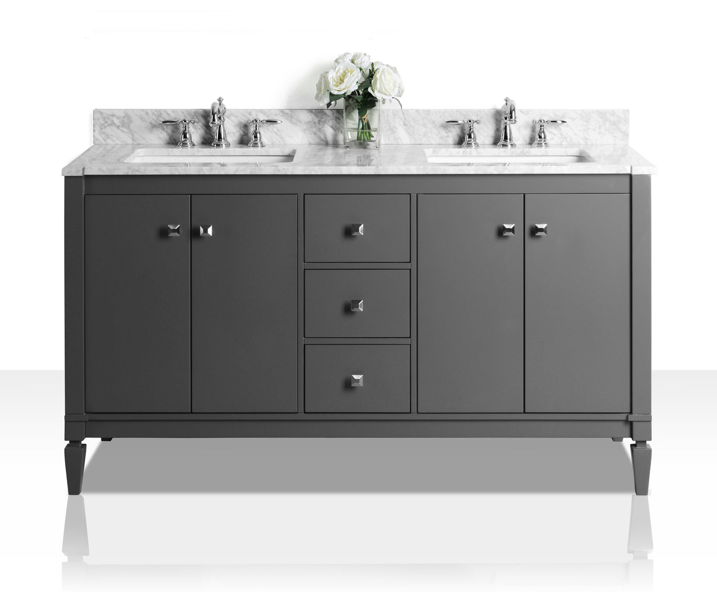 Kayleigh Bathroom Vanity with Sink and Carrara White Marble Top Cabinet Set