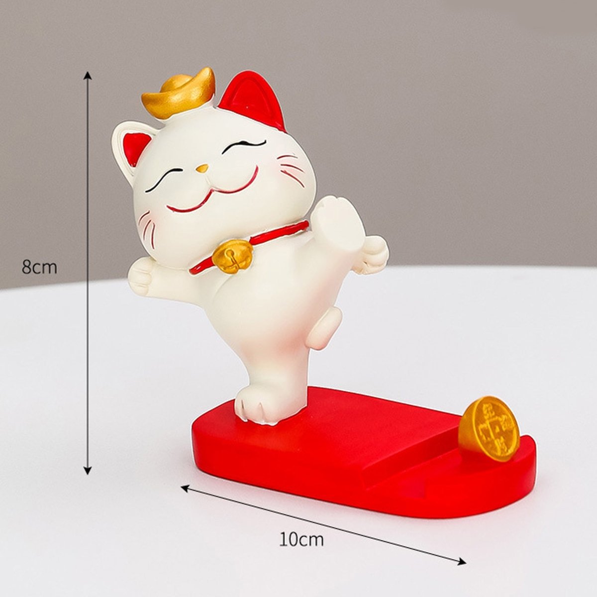 Fortune Cat Phone Stand – Cute Japanese Maneki Neko Decor Gift