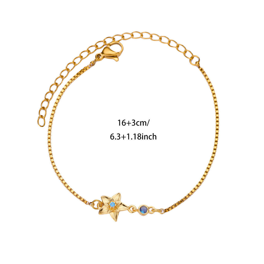18 Gold December Birth Flower Bracelet