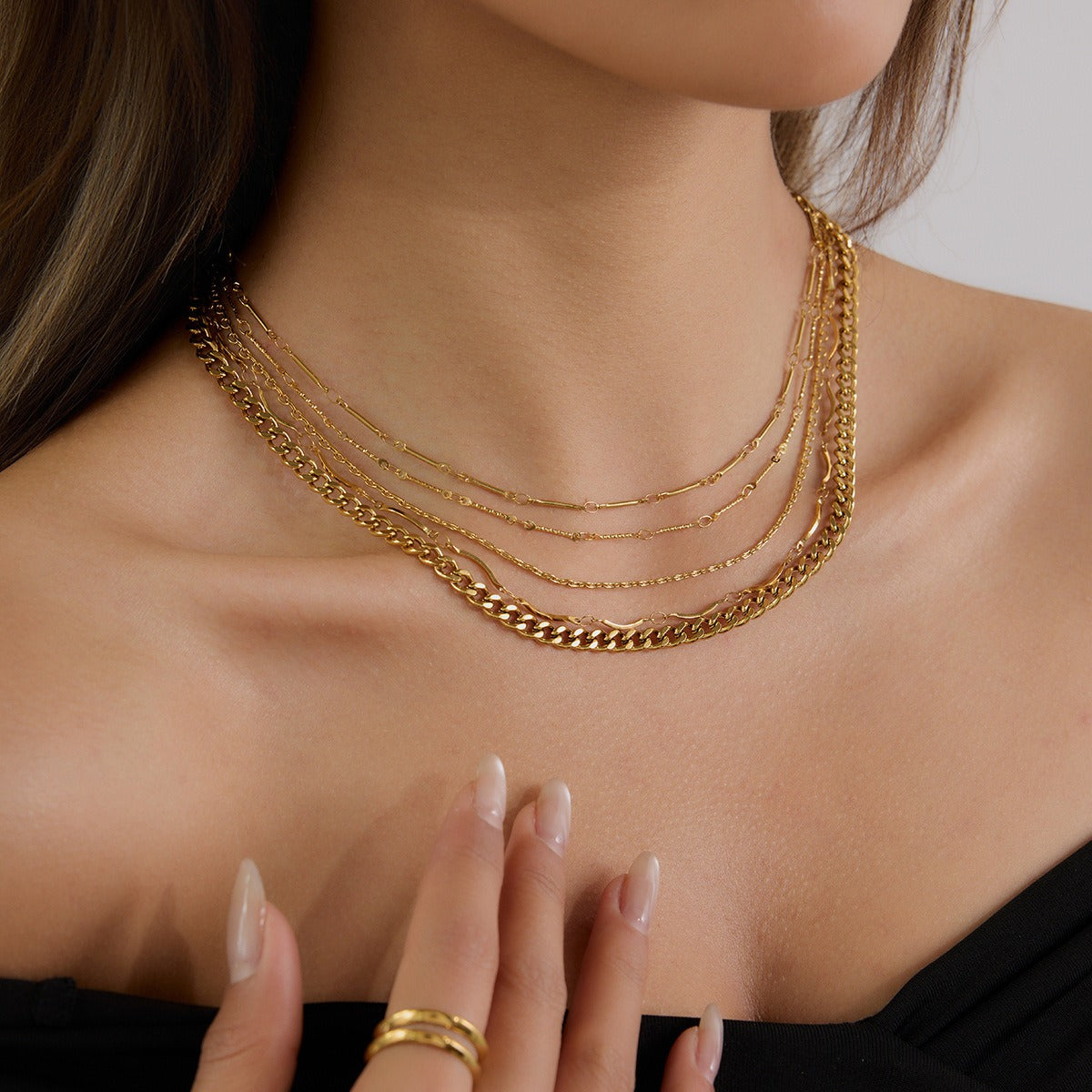 18K Gold Chain Design Exquisite Fashion Necklace