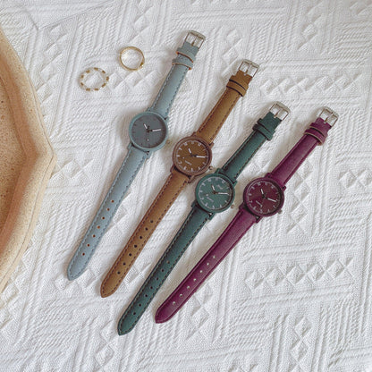 Retro Dial With Numeral Markings, Leather Strap And A Fresh Minimalist Style For Women