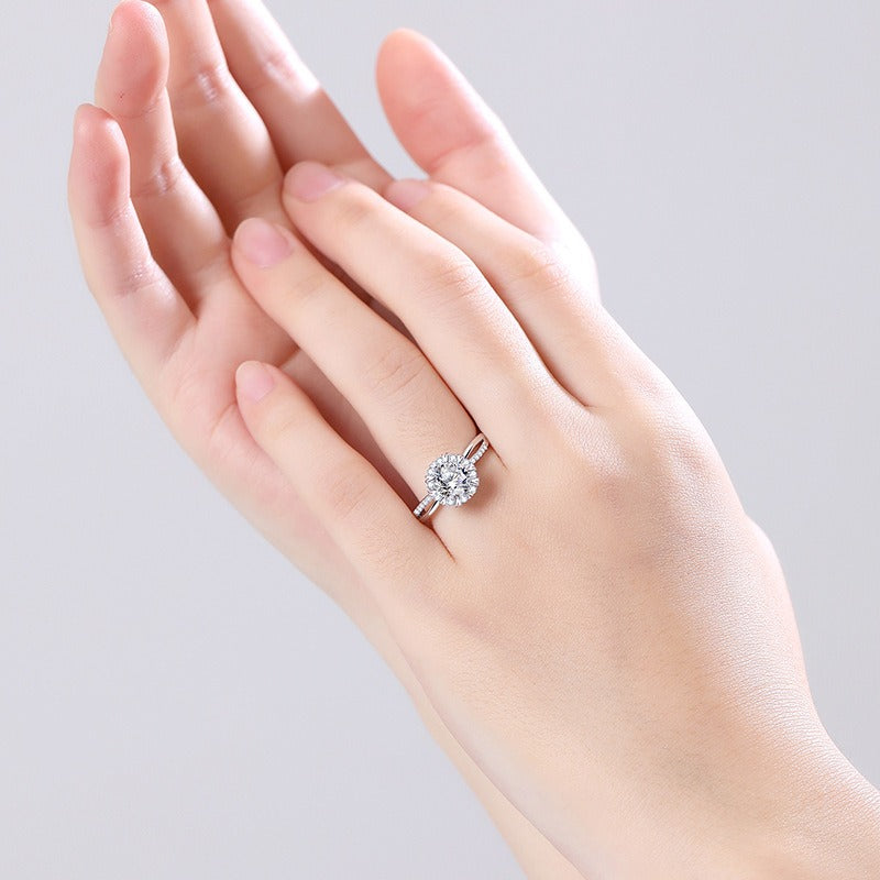 S925 Sterling Silver Snowflake Ring