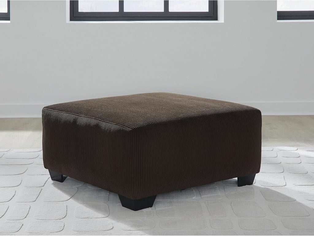 Ottoman Dark Brown Textured Stripe Statement Piece