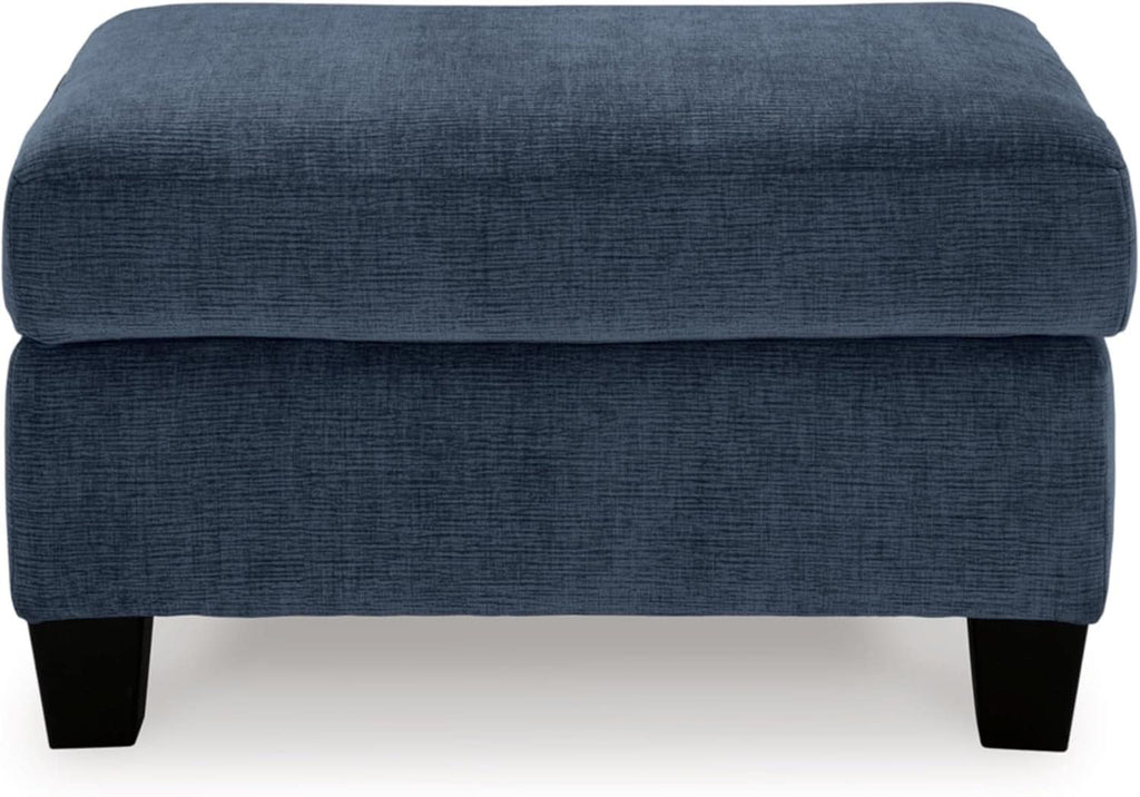 Blue Rectangular Ottoman Upholstered Modern Living Room