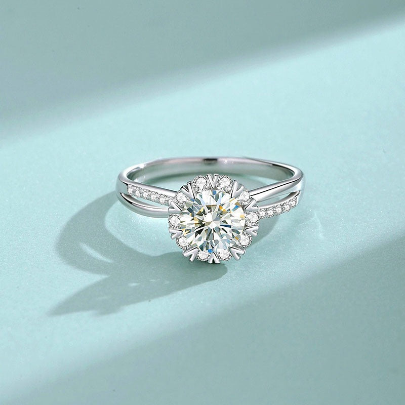 S925 Sterling Silver Snowflake Ring