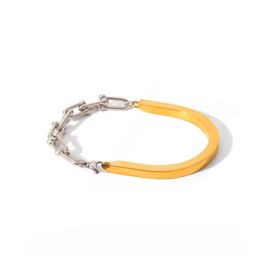 18K gold horseshoe buckle chain spliced U-shaped buckle bracelet