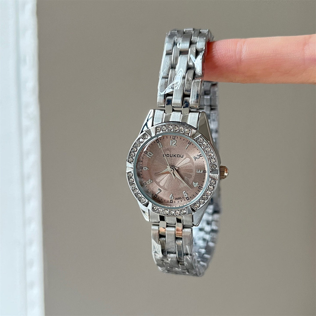 New Womens Watch With Steel Band Small Dial And Diamond Accents